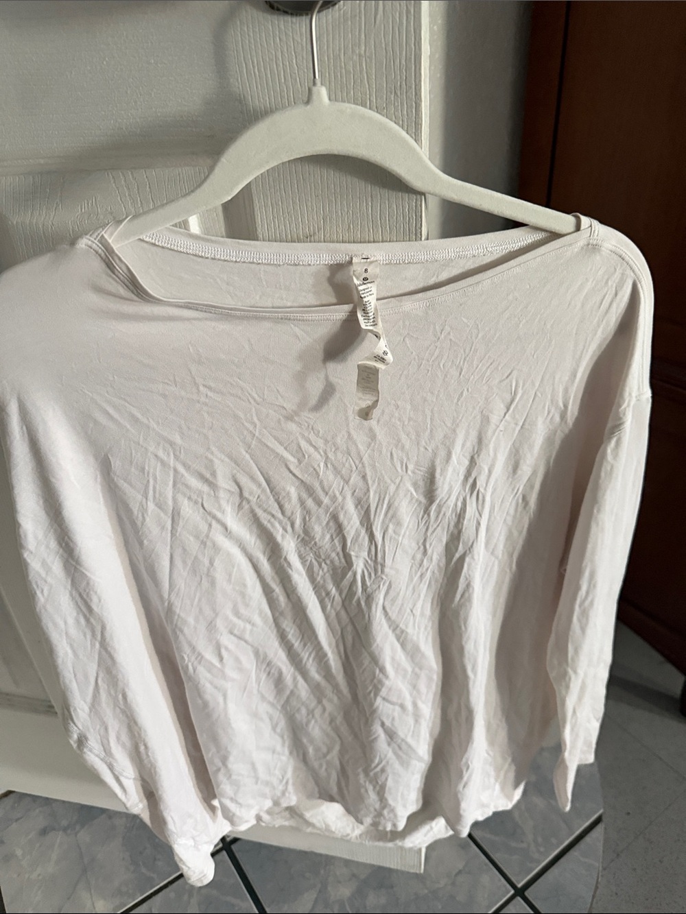 lululemon athletica White Long-Sleeve Boatneck Top